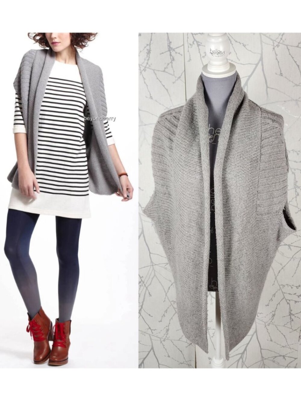 Angel of The North Lambswool Cotton Blend Vest Cardigan
